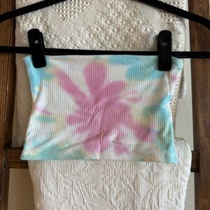 NWOT Emma & Sam from LF Cloud Pastel Multicolored Tie Dye Ribbed Tube Top